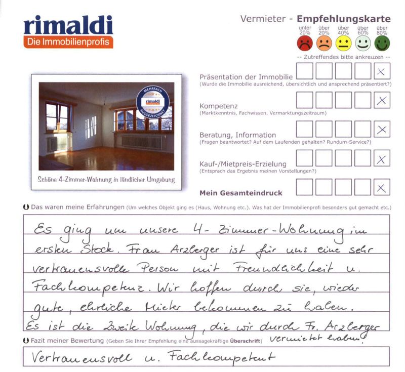 Bewertung Vermietung Wohnung mit 4 Zimmern Landkreis Rosenheim